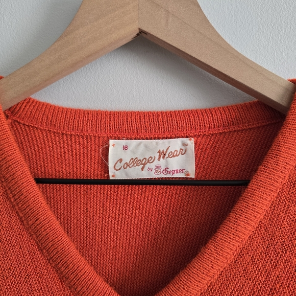 Vintage Clemson Orange V Neck Lightweight Sweater Small - Picture 3 of 8